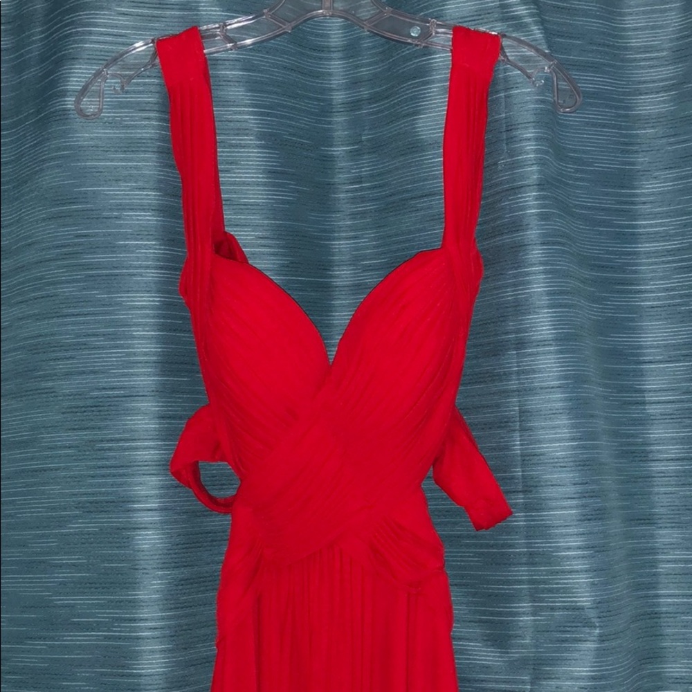 Red long formal dress